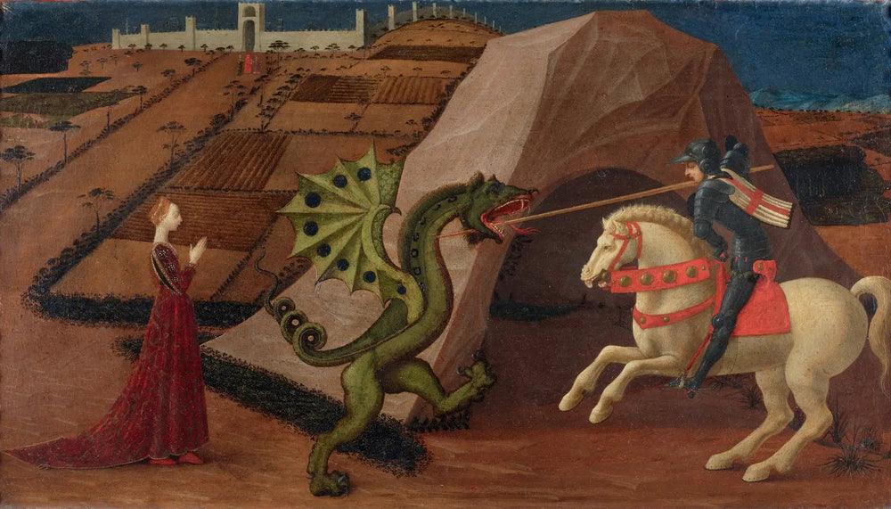 Saint Georges terrassant le dragon - Paolo Uccello image 1 copie de tableau peinte à la main
