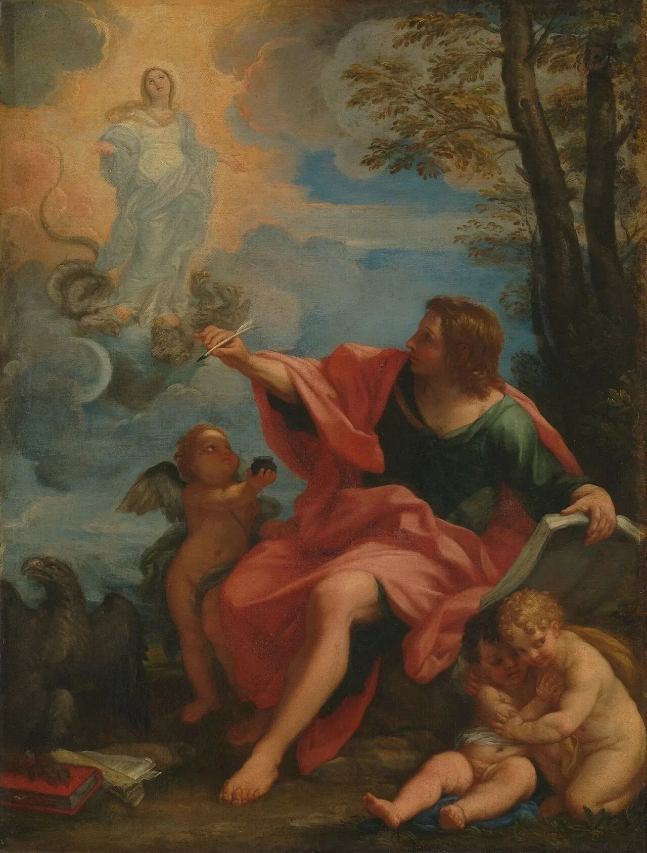 Saint Jean évangéliste à Patmos - Carlo Maratta image 1 reproduction artisanale de tableau