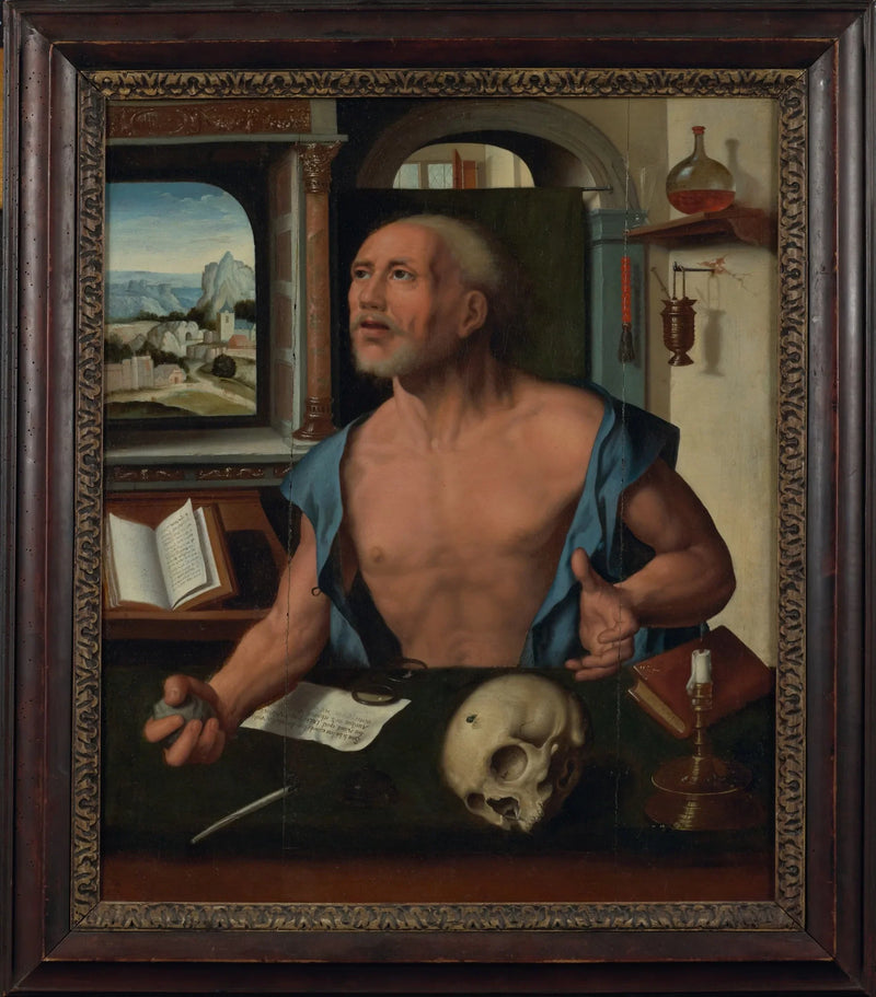 성 제롬이 그의 독방에 있는 모습 - Joos van Cleve