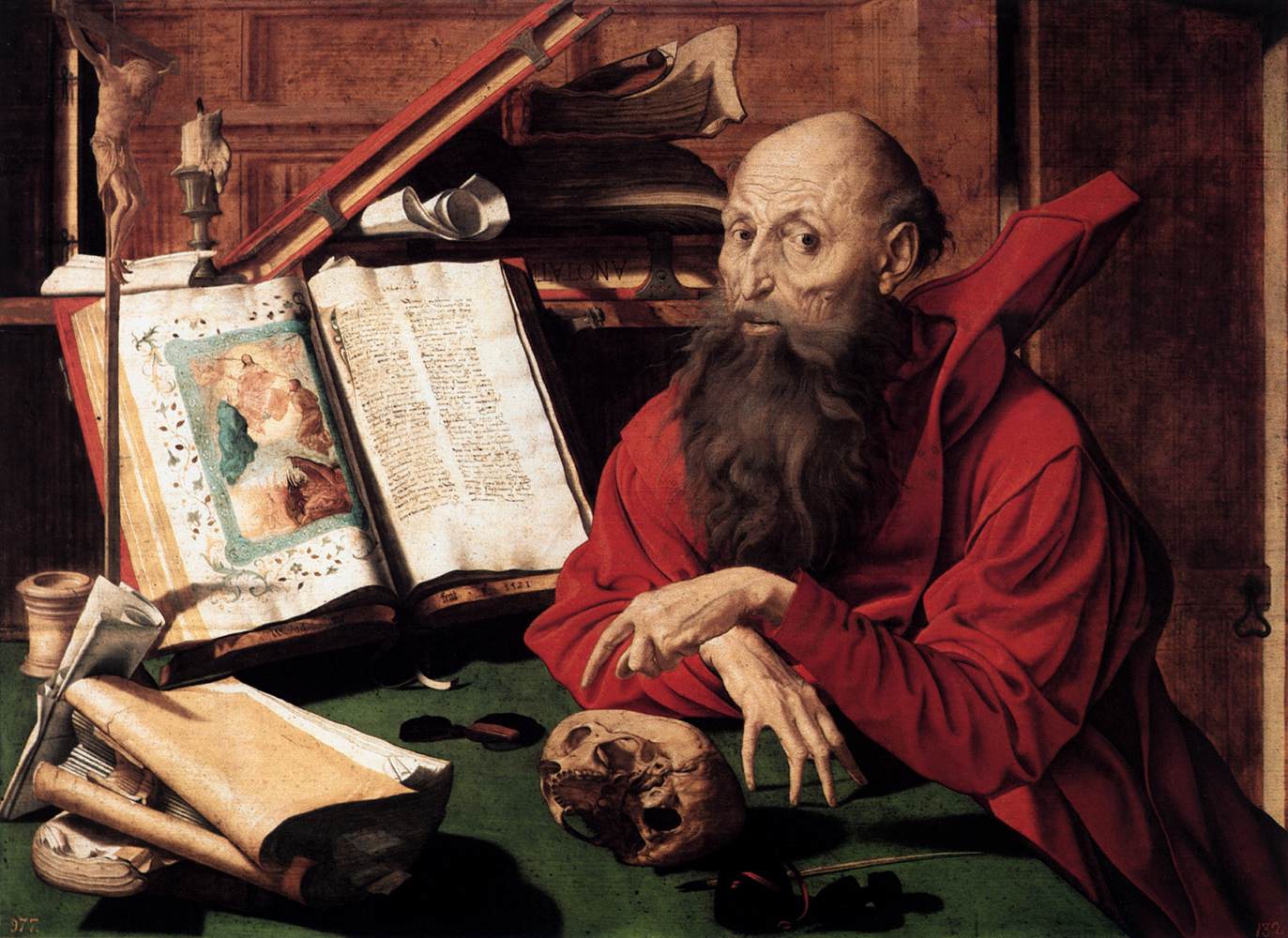 Saint Jérôme - Marinus van Reymerswale image 1 reproduction d’œuvre d’art à l’huile