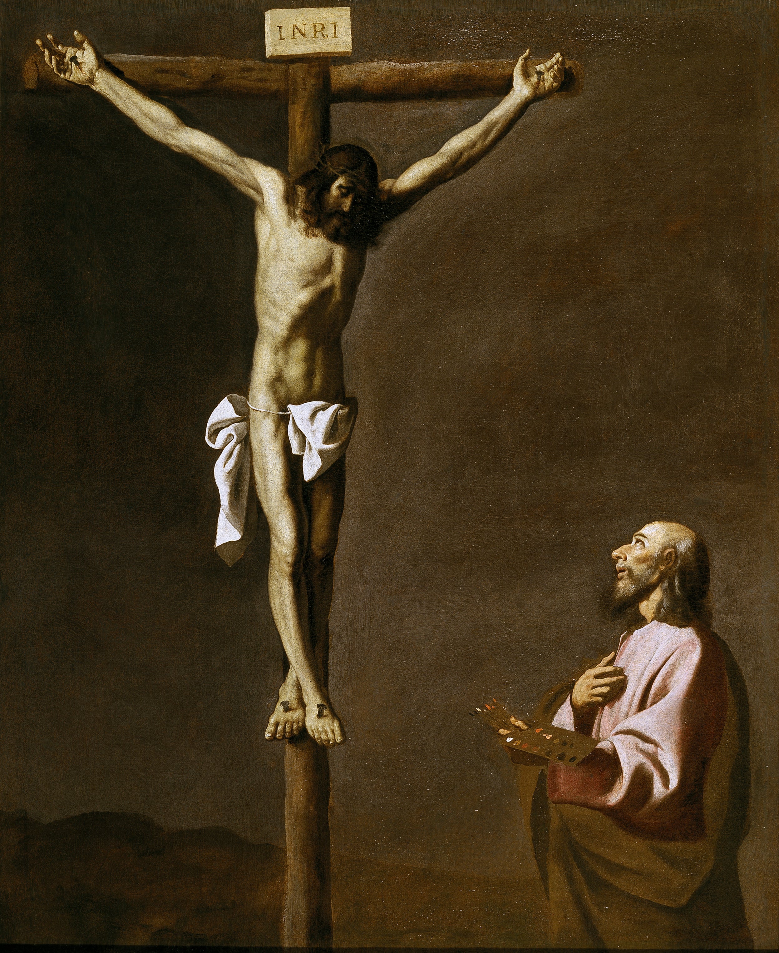 Saint Luc en peintre devant le Christ en croix - Francisco de Zurbarán - Alpha Reproduction