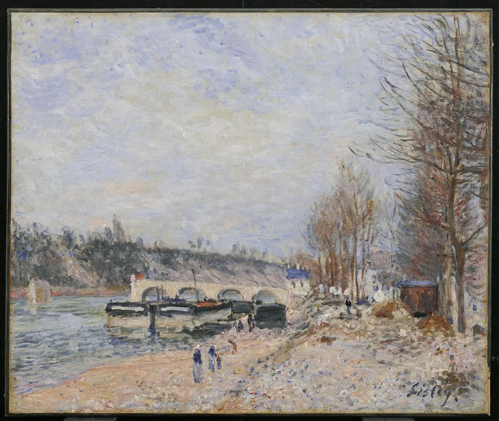 Saint-Mammès, temps gris - Alfred Sisley image 1 reproduction artisanale de tableau