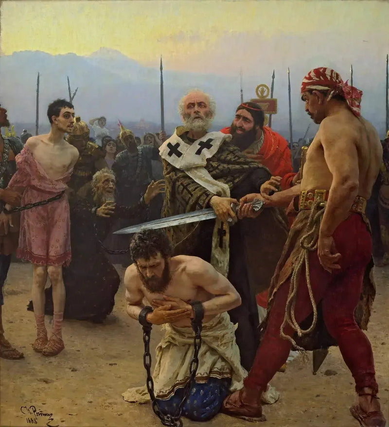 성 니콜라스가 사형 집행자를 멈추는 장면 - 일리야 레핀

Source:
Saint Nicolas arrêtant le bourreau - Ilya Repin