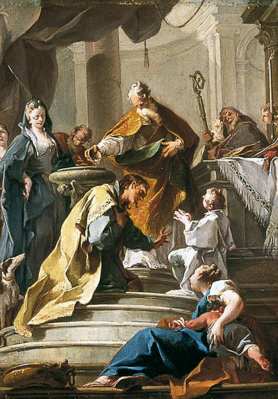 Saint Prosdocime baptisant saint Daniel - Giovanni Battista Pittoni - Alpha Reproduction