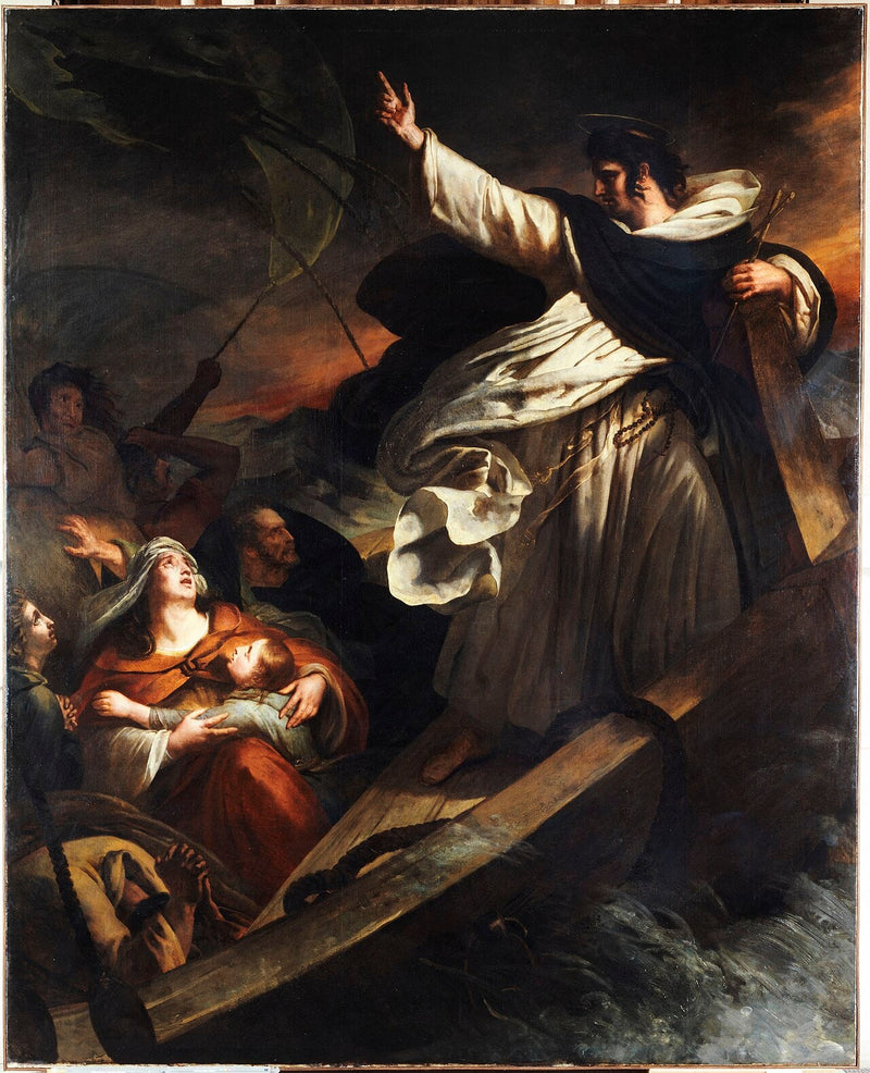 성 토마스 아퀴나스가 폭풍 속에서 신뢰를 설교하는 모습 - Ary Scheffer