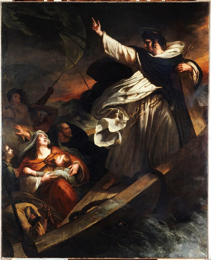 성 토마스 아퀴나스가 폭풍 속에서 신뢰를 설교하는 모습 - Ary Scheffer
