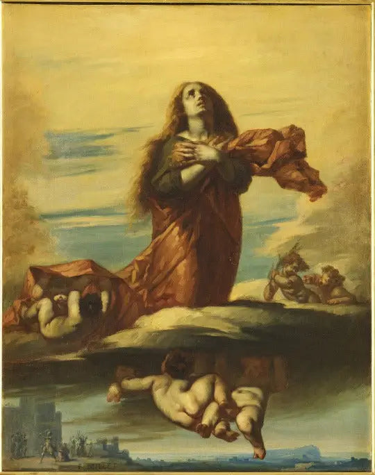 하늘에서 끌려간 성 바르바라 - 장 프랑수아 밀레