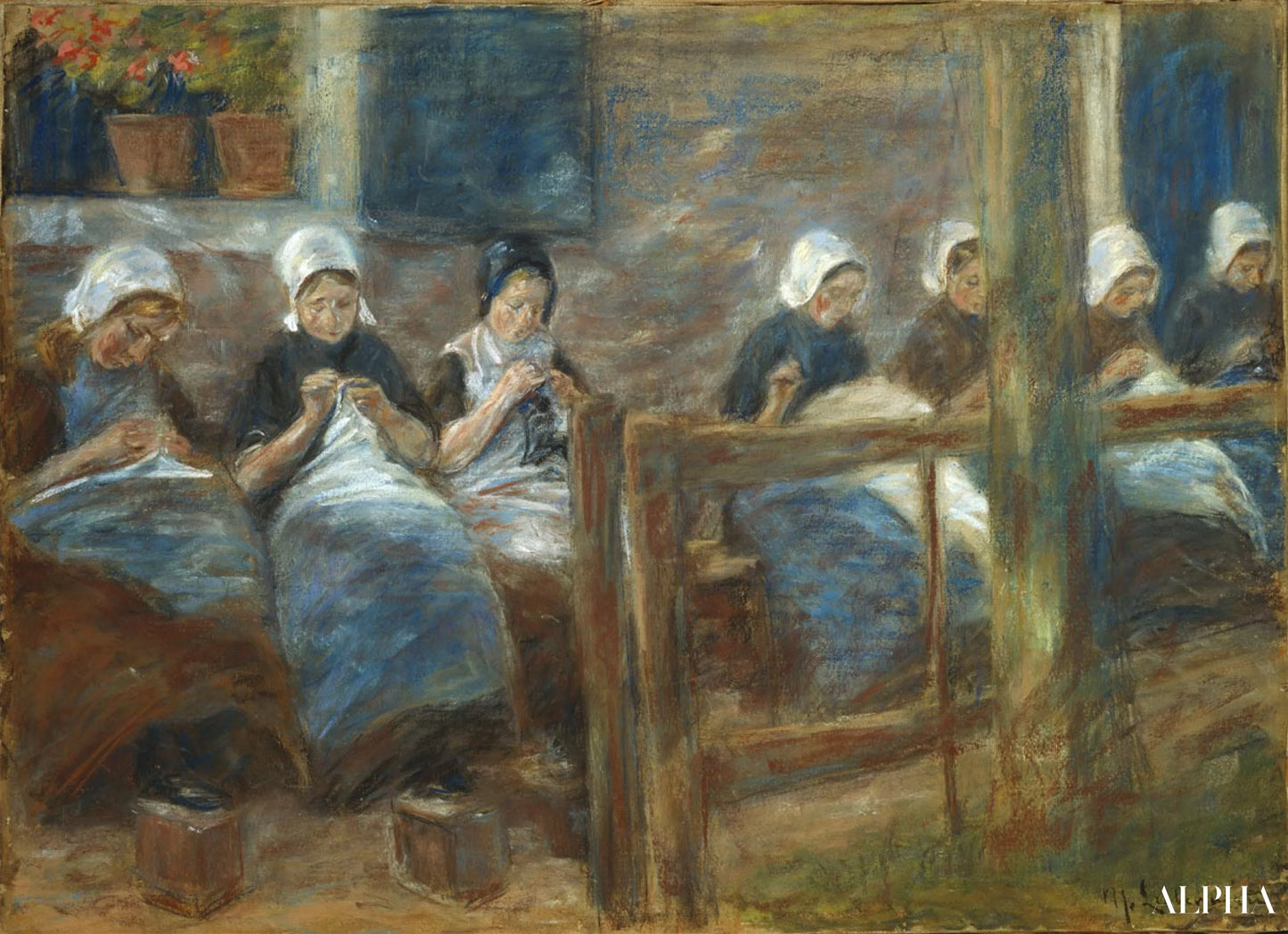 후이젠의 재봉실 - Max Liebermann - 고급 그림 및 회화 복제