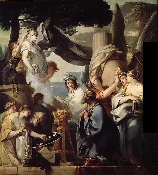 Salomon sacrifiant aux idoles - Sébastien Bourdon image 1 tableau peint à l’huile sur toile