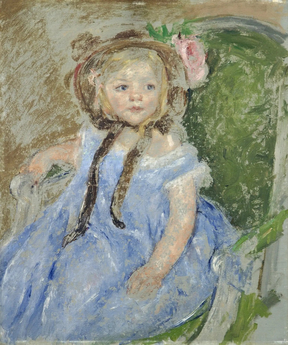 Sara avec un bonnet sombre avec la main droite sur le bras d'une chaise - Mary Cassatt image 1 copie peinte à la main à l’huile