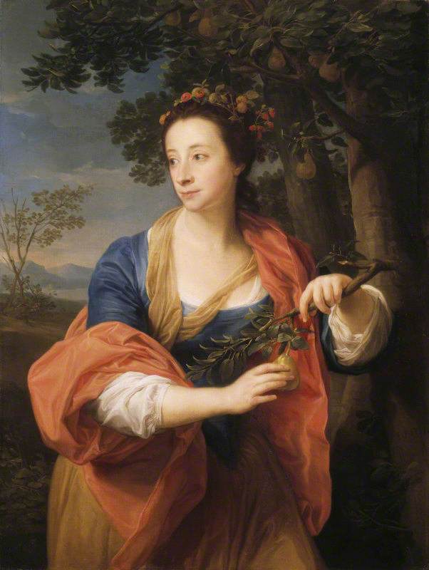 사라 레티유리에, 페더스턴호 (1722-1788), 배나무 가지와 함께 - Pompeo Batoni