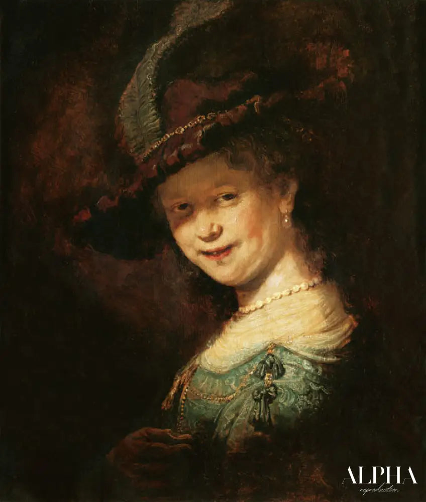 Saskia van Uijlenburgh en tant que jeune fille - Rembrandt van Rijn - Reproductions de tableaux et peintures haut de gamme