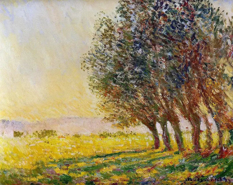 노을 지는 해의 버드나무 - Claude Monet