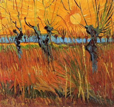 Reproduction du tableau « Saules au soleil couchant - Vincent van Gogh » par Alpha Reproduction en peinture à l’huile