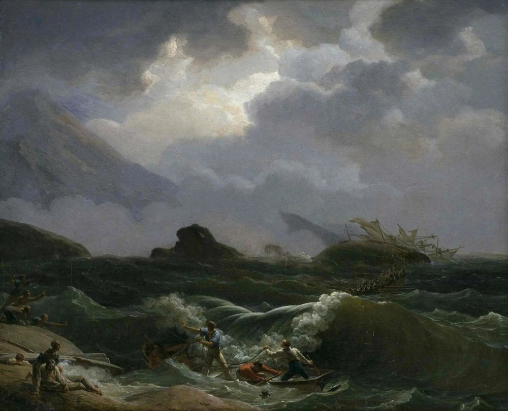Sauvetage de la gabare l'Alouette - Louis-Philippe Crépin image 1 reproduction de peinture à l’huile