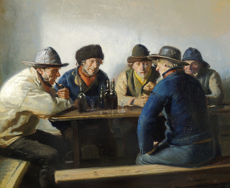 Scène d'une auberge. - Michael Peter Ancher