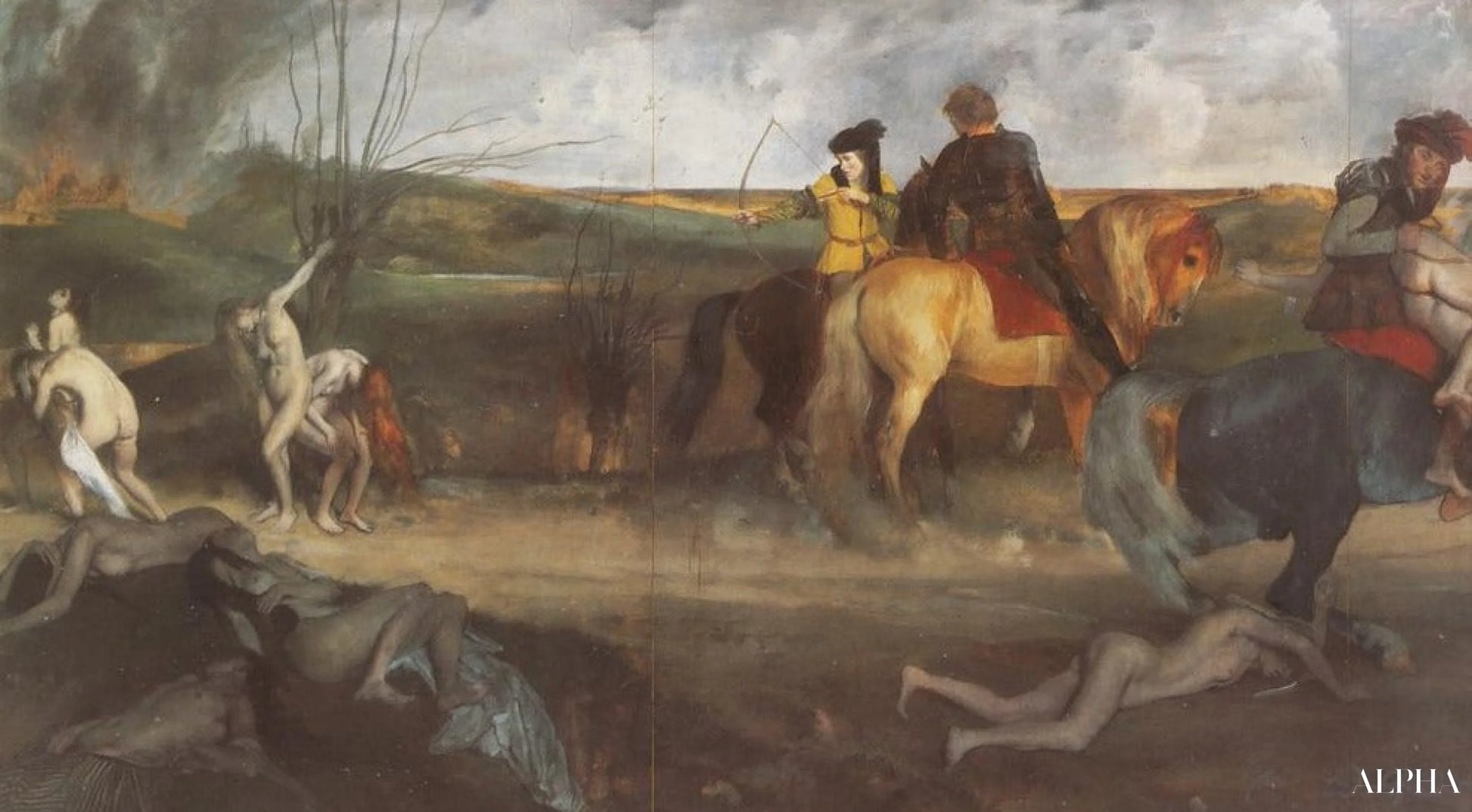 중세 전쟁 장면 - Edgar Degas - 고급 그림 및 회화 복제본