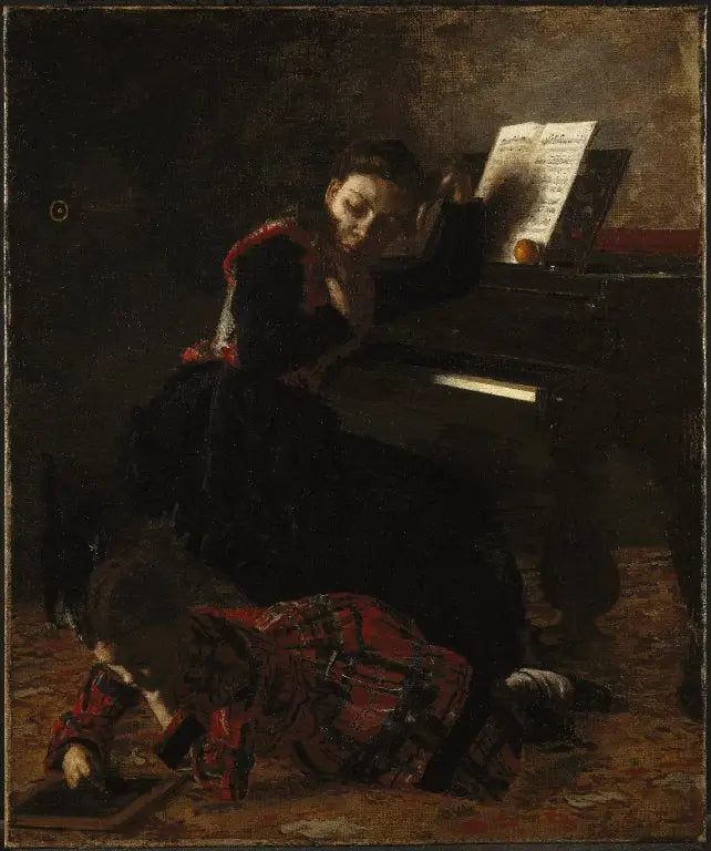 Scène de la maison - Thomas Eakins image 1 copie peinte à la main à l’huile