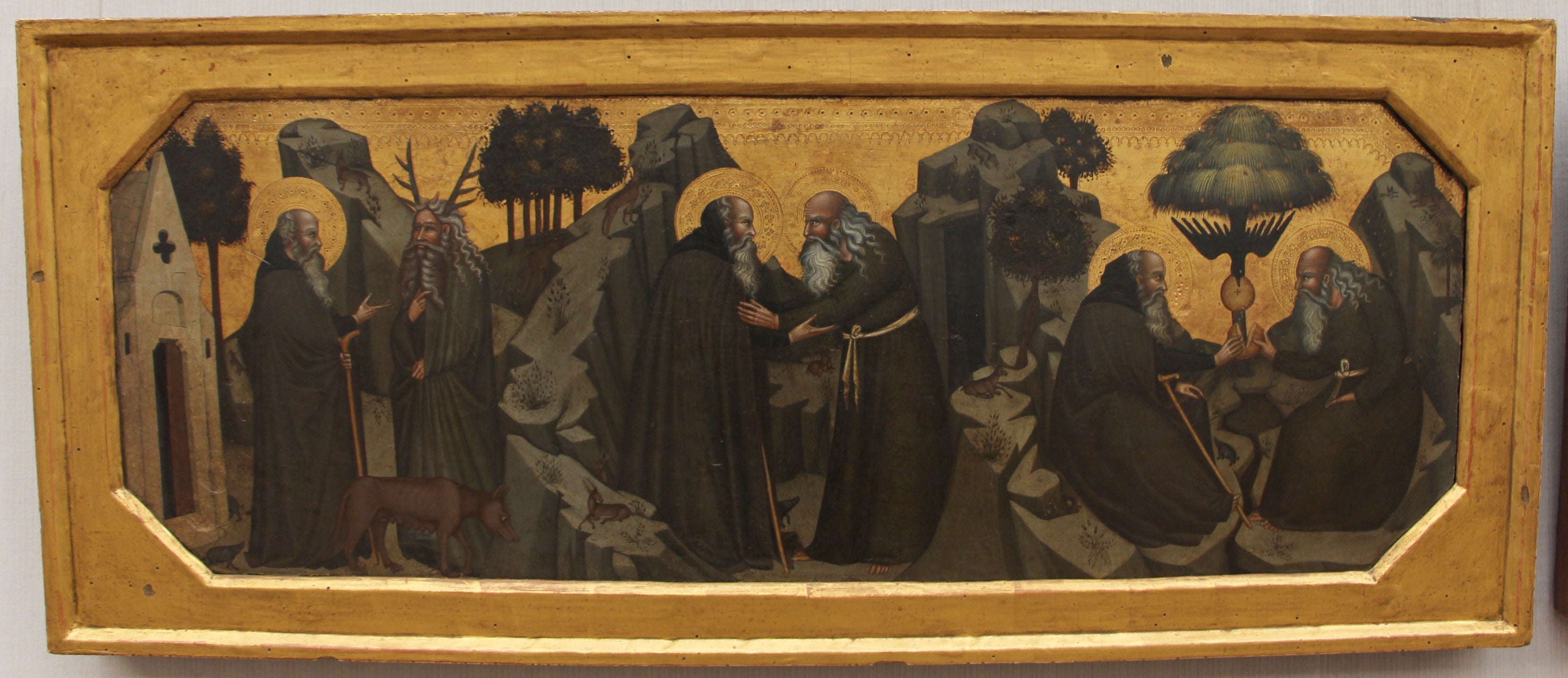 scène de la vie de Paul de Thèbes et Antony Abate - Bartolo di Fredi image 1 copie peinte à la main à l’huile
