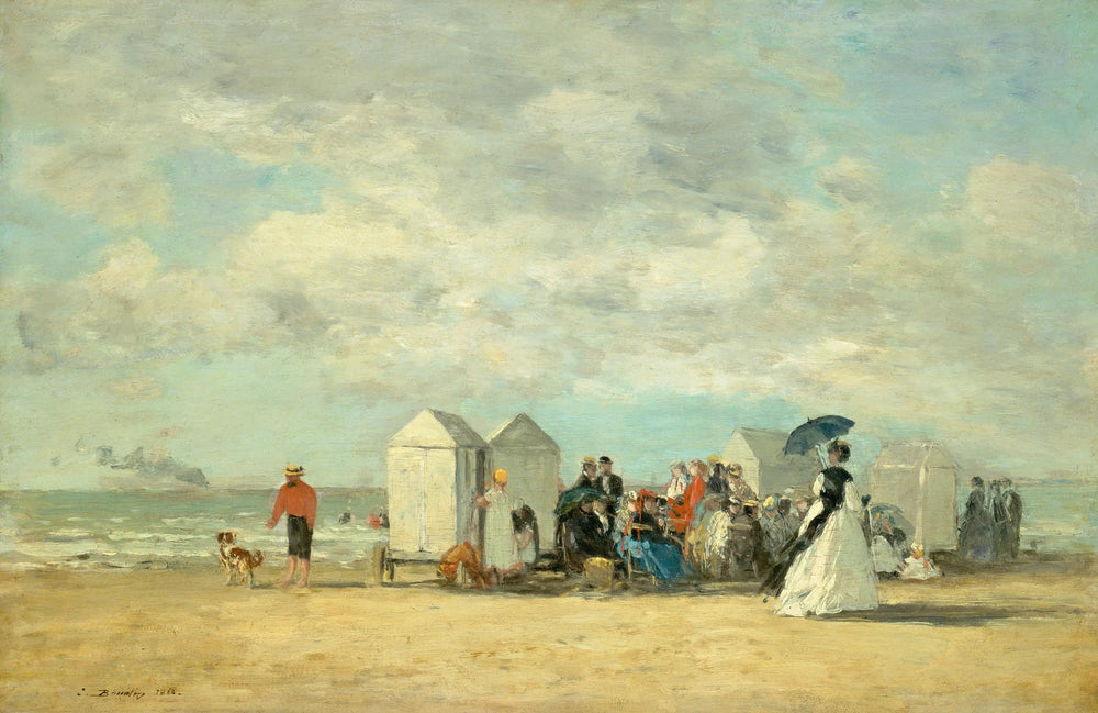 Scène de plage - Eugène Boudin image 1 tableau peint à l’huile sur toile