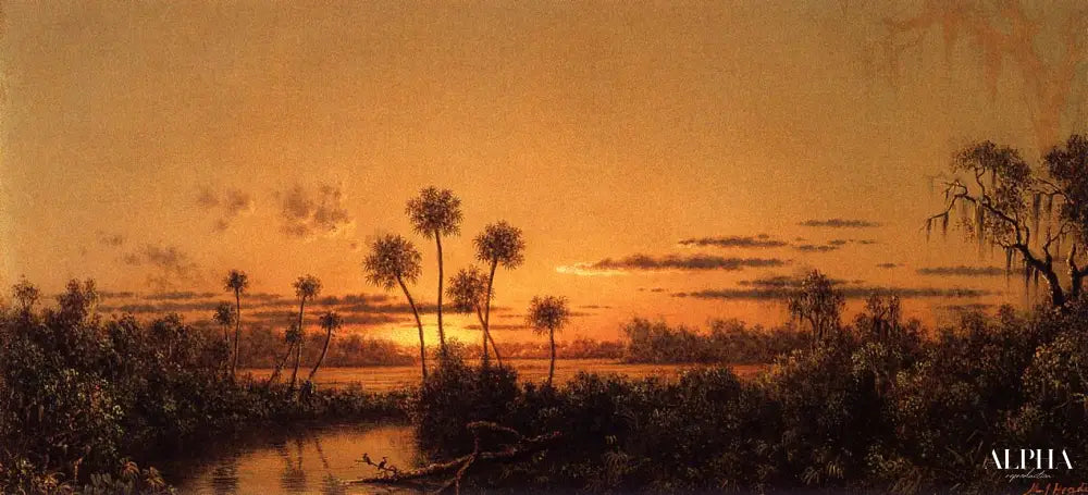 Scène de rivière en Floride : Début de soirée, après le coucher du soleil - Martin Johnson Heade - Reproductions de tableaux et peintures haut de gamme