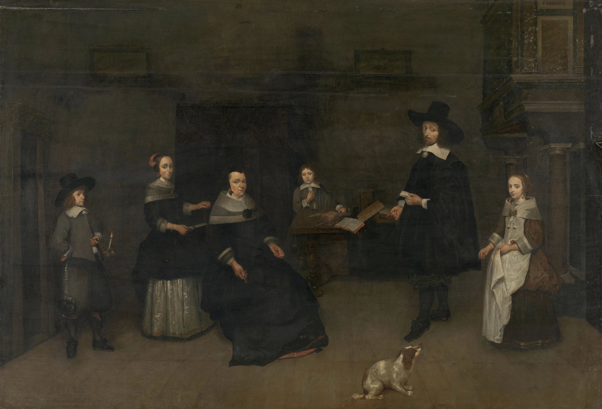 Scène de famille - Caspar Netscher