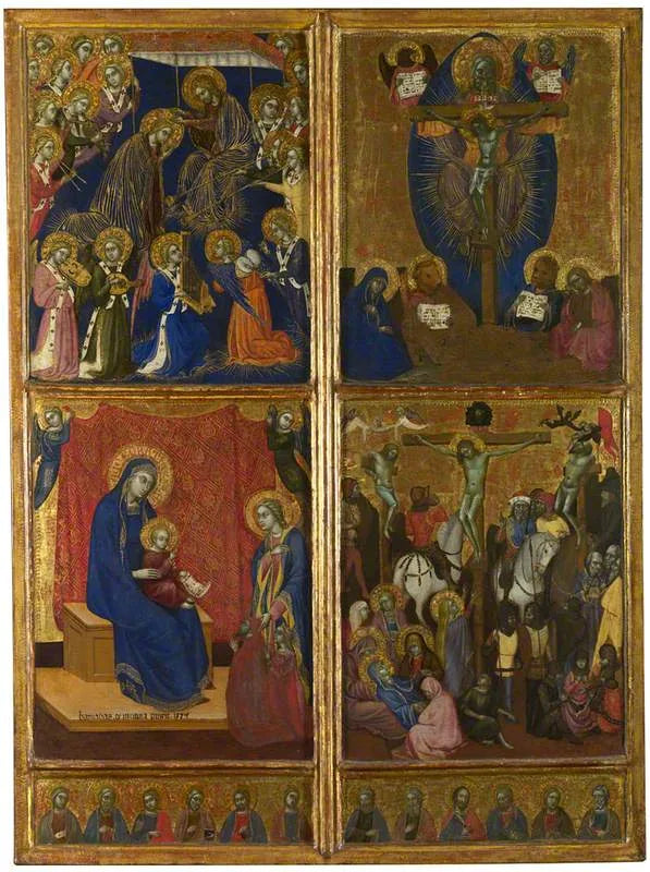성모의 장면들; 삼위일체; 십자가에 못 박히심 - Barnaba da Modena