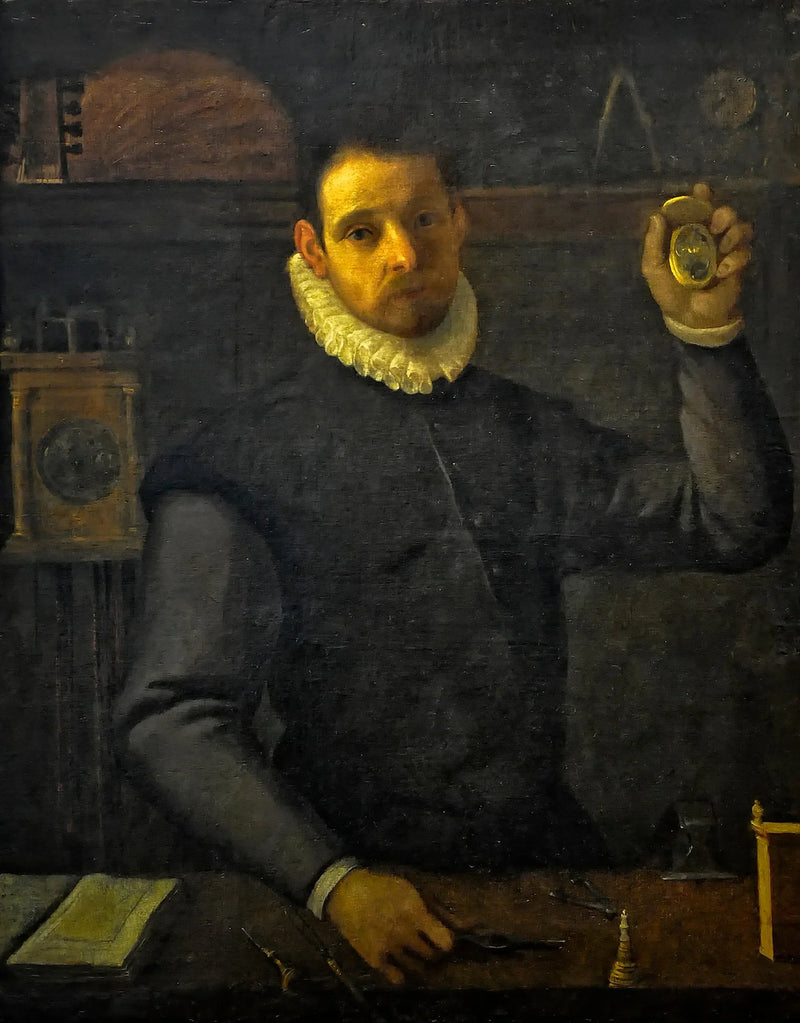 Selbstporträt en tant qu'horloger - Agostino Carracci