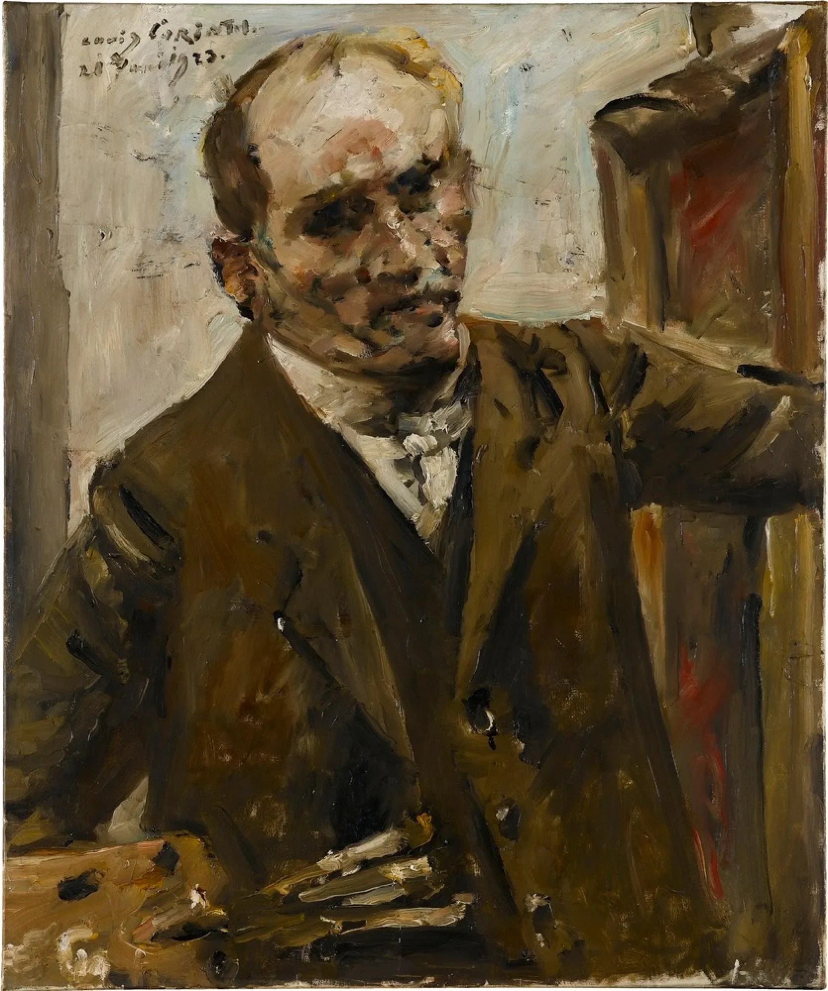 Selbstporträt mit Palette - Lovis Corinth image 1 copie peinte à la main à l’huile