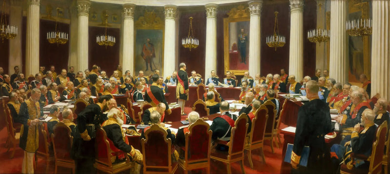 국무회의 세션 프로토콜 - 일리야 레핀

Source:
Session protocolaire du Conseil d'État - Ilya Repin