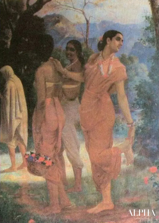 Shakuntala - Ravi Varmâ - Reproductions de tableaux et peintures haut de gamme