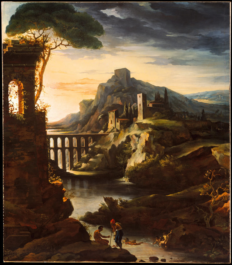 Soir : Paysage avec un aqueduc - Théodore Gericault