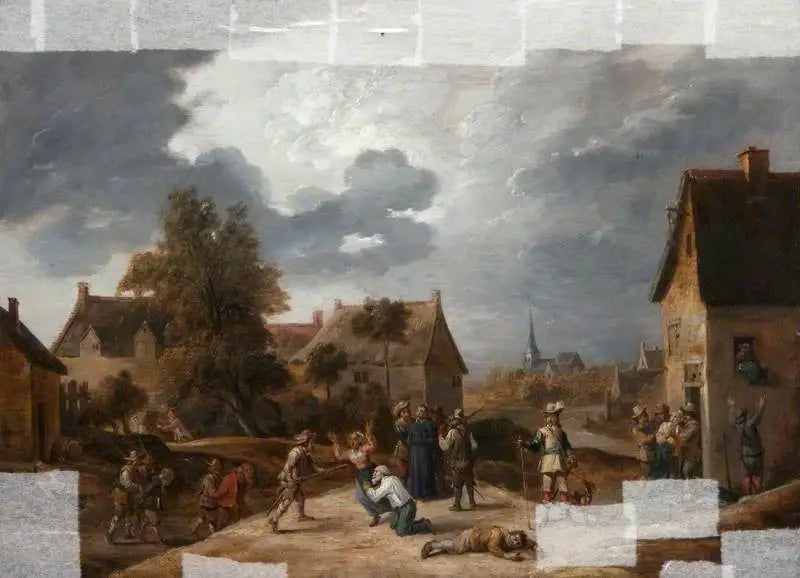 Soldats pillant un village - David Teniers le Jeune - Alpha Reproduction