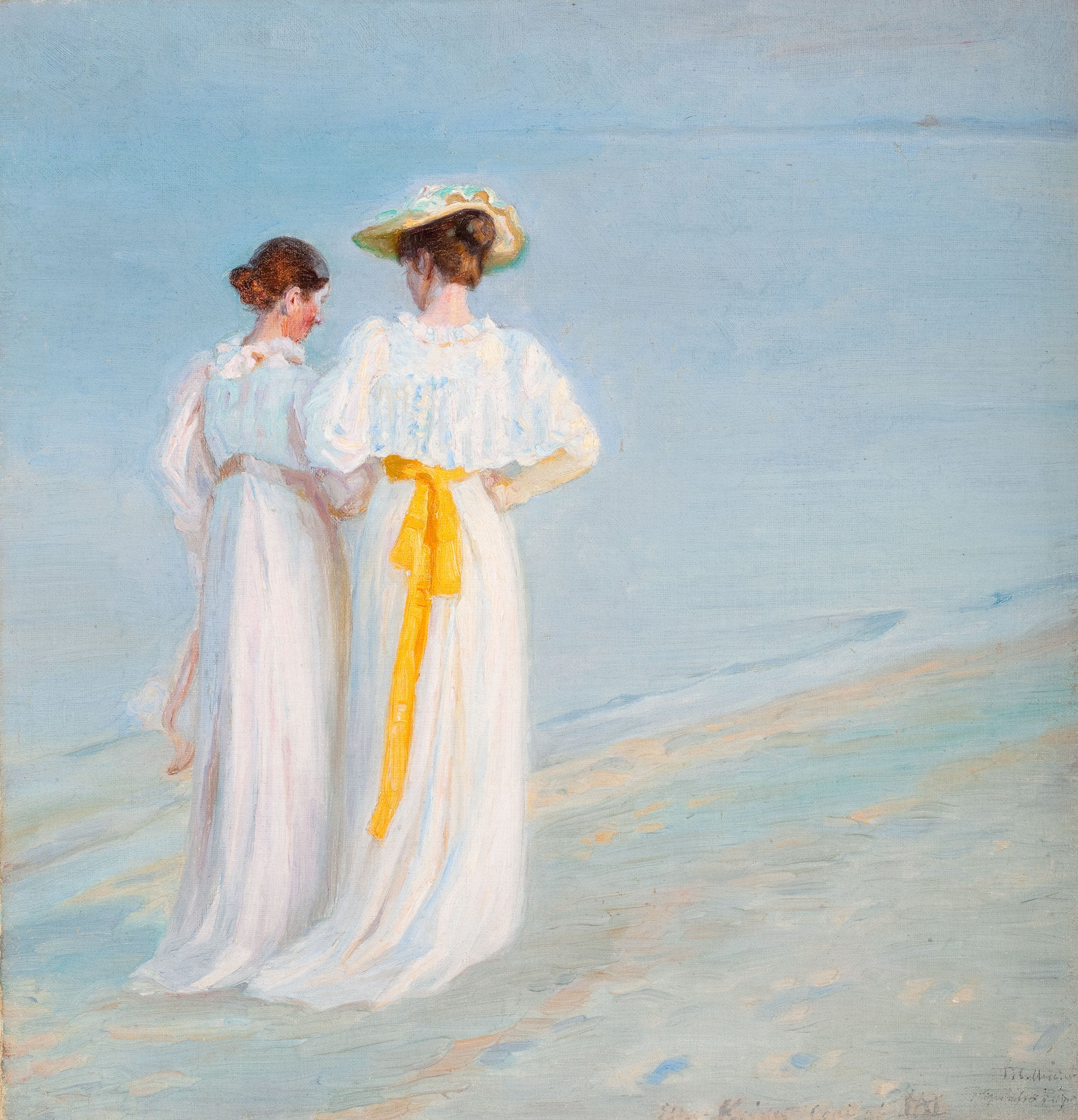 Sommeraften sur la plage de Skagens - Michael Peter Ancher image 1 reproduction d’œuvre d’art à l’huile