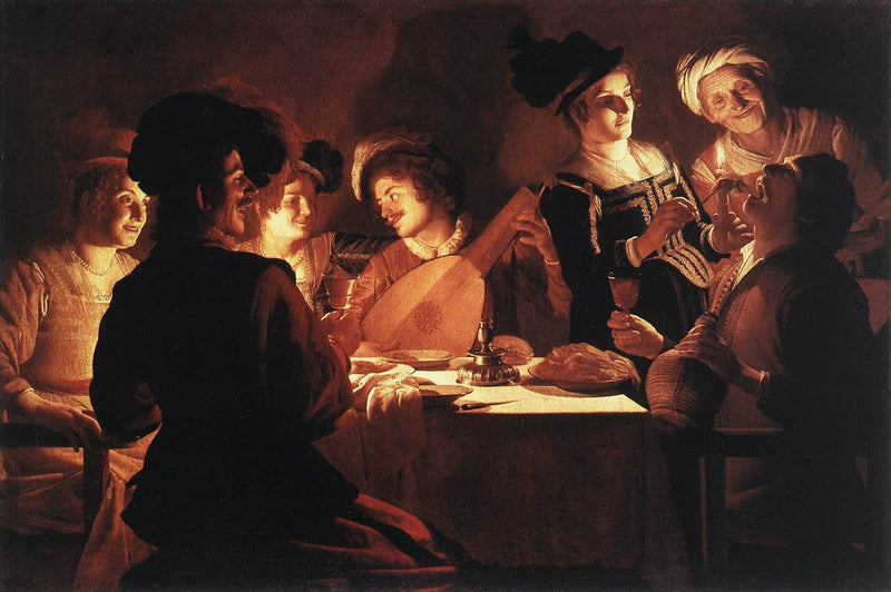 리코더 연주자와 함께하는 저녁 식사 - Gerrit van Honthorst