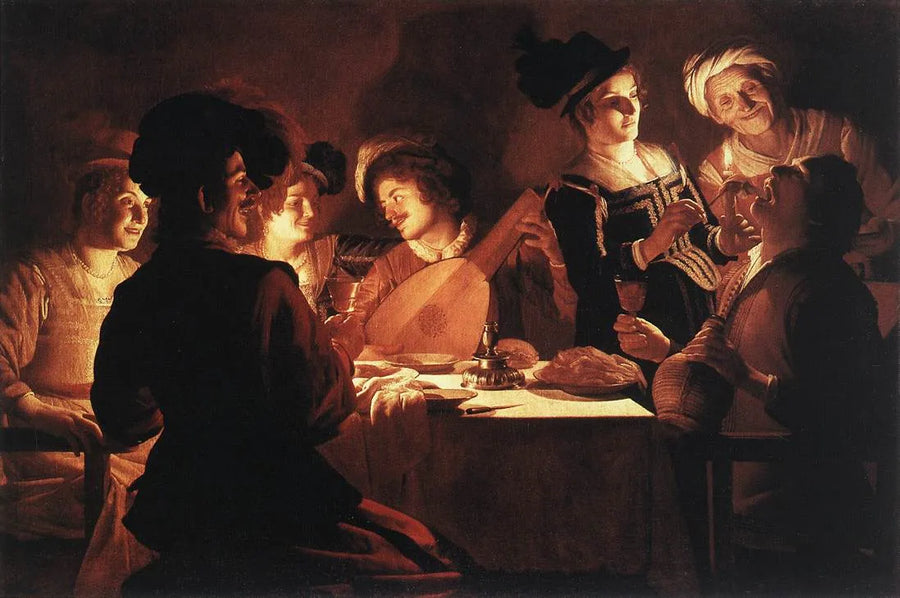 리코더 연주자와 함께하는 저녁 식사 - Gerrit van Honthorst