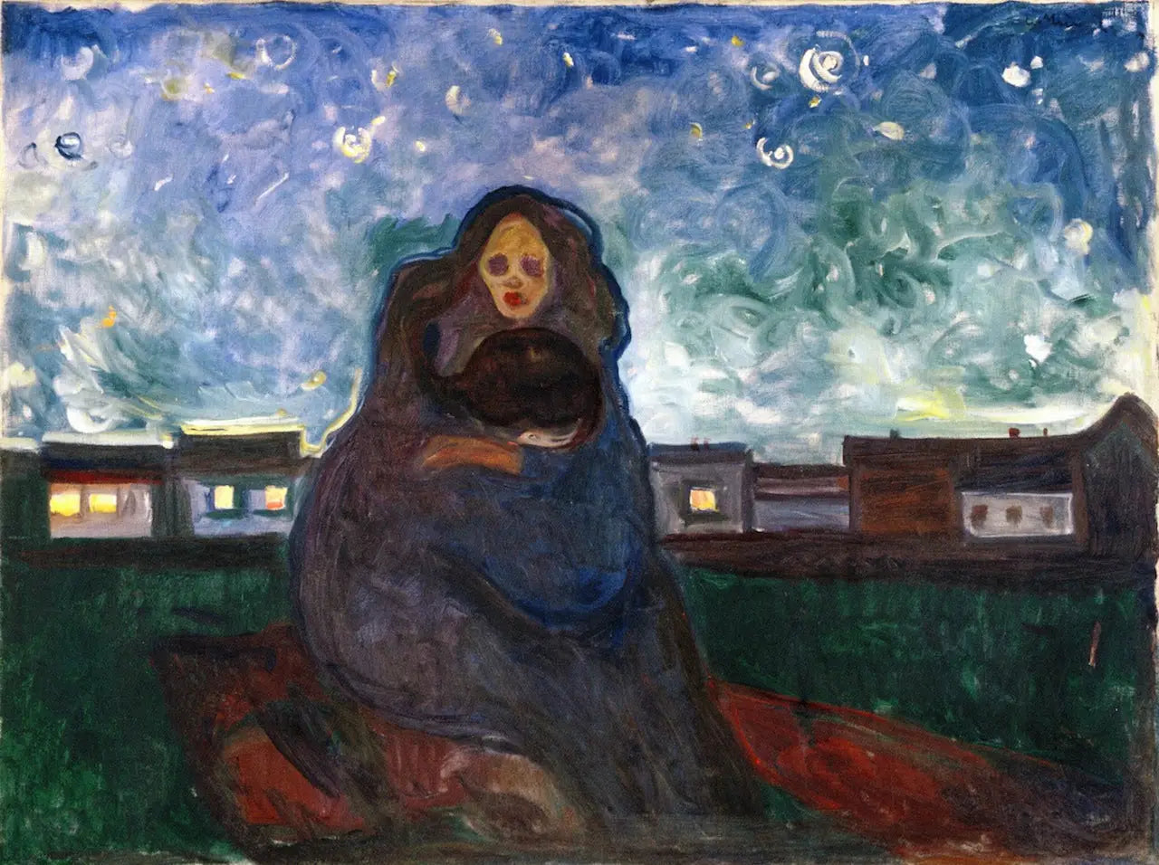 Reproduction du tableau « Sous les étoiles - Edvard Munch » par Alpha Reproduction en peinture à l’huile