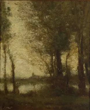 Souvenir des marais de Fampoux. L’aube - Jean-Baptiste Camille Corot - Alpha Reproduction