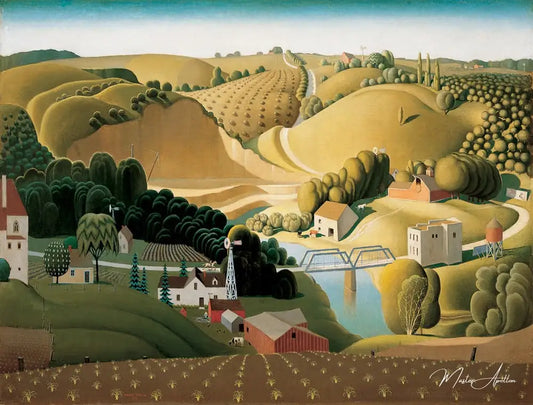 Stone City (Iowa) - Grant Wood - Reproductions de tableaux et peintures haut de gamme