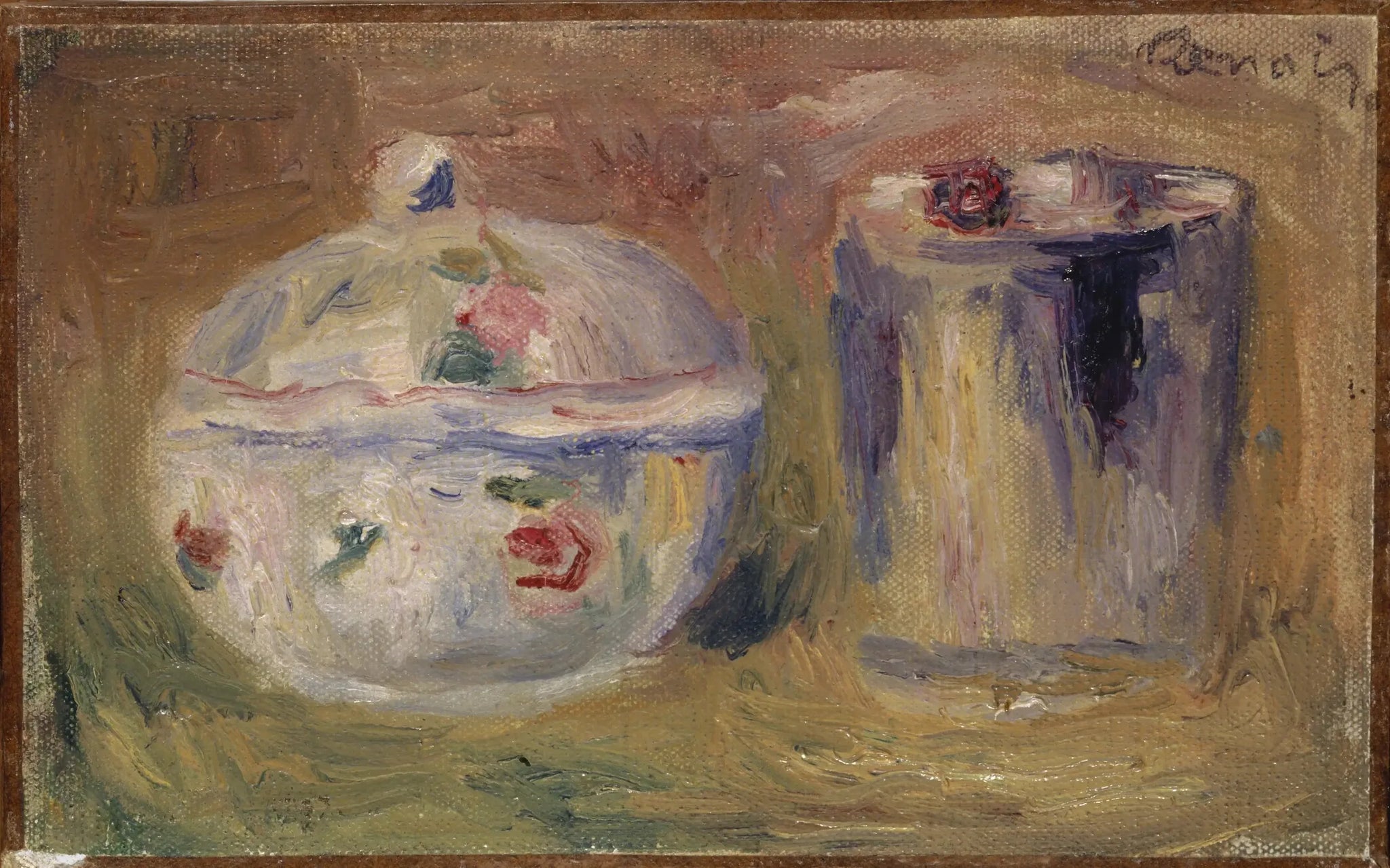 Sucrier et timbale - Pierre-Auguste Renoir image 1 copie peinte à la main à l’huile