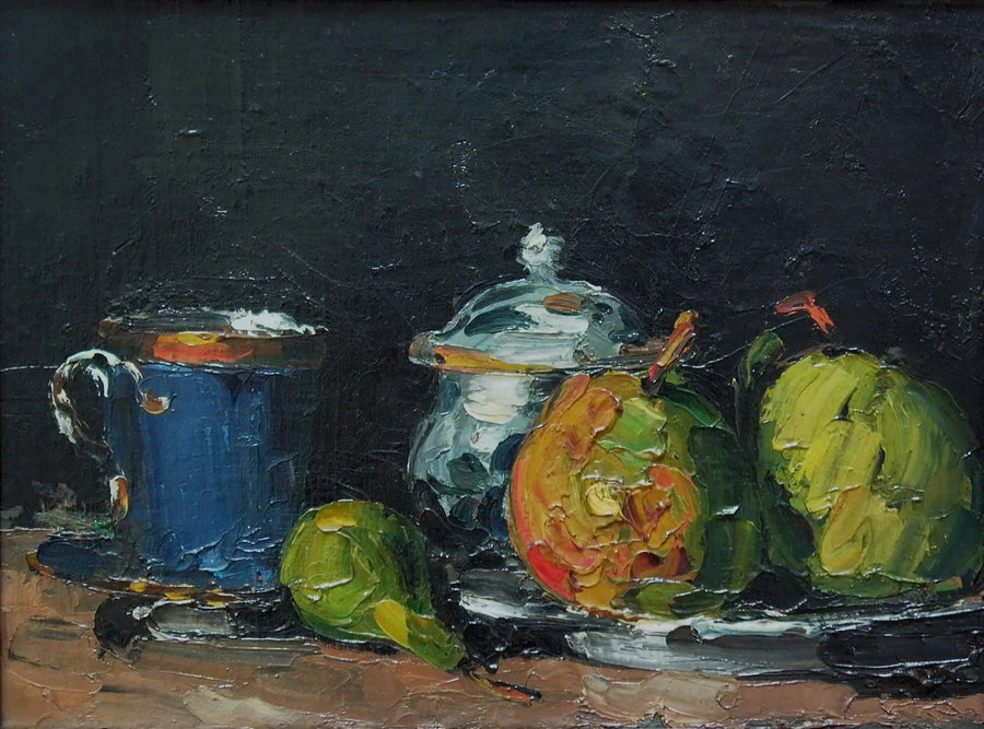 설탕통, 배, 그리고 파란 컵 - Paul Cézanne