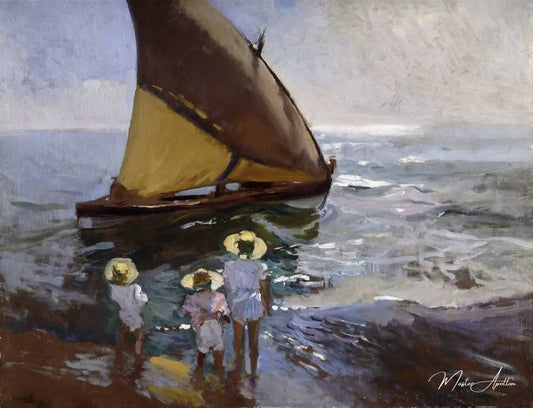 Sur la plage de Valence - Sorolla - Reproductions de tableaux et peintures haut de gamme