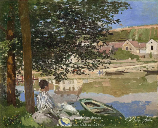 Sur les bords de Seine à Bennecourt - Tableau Monet - Reproductions de tableaux et peintures haut de gamme