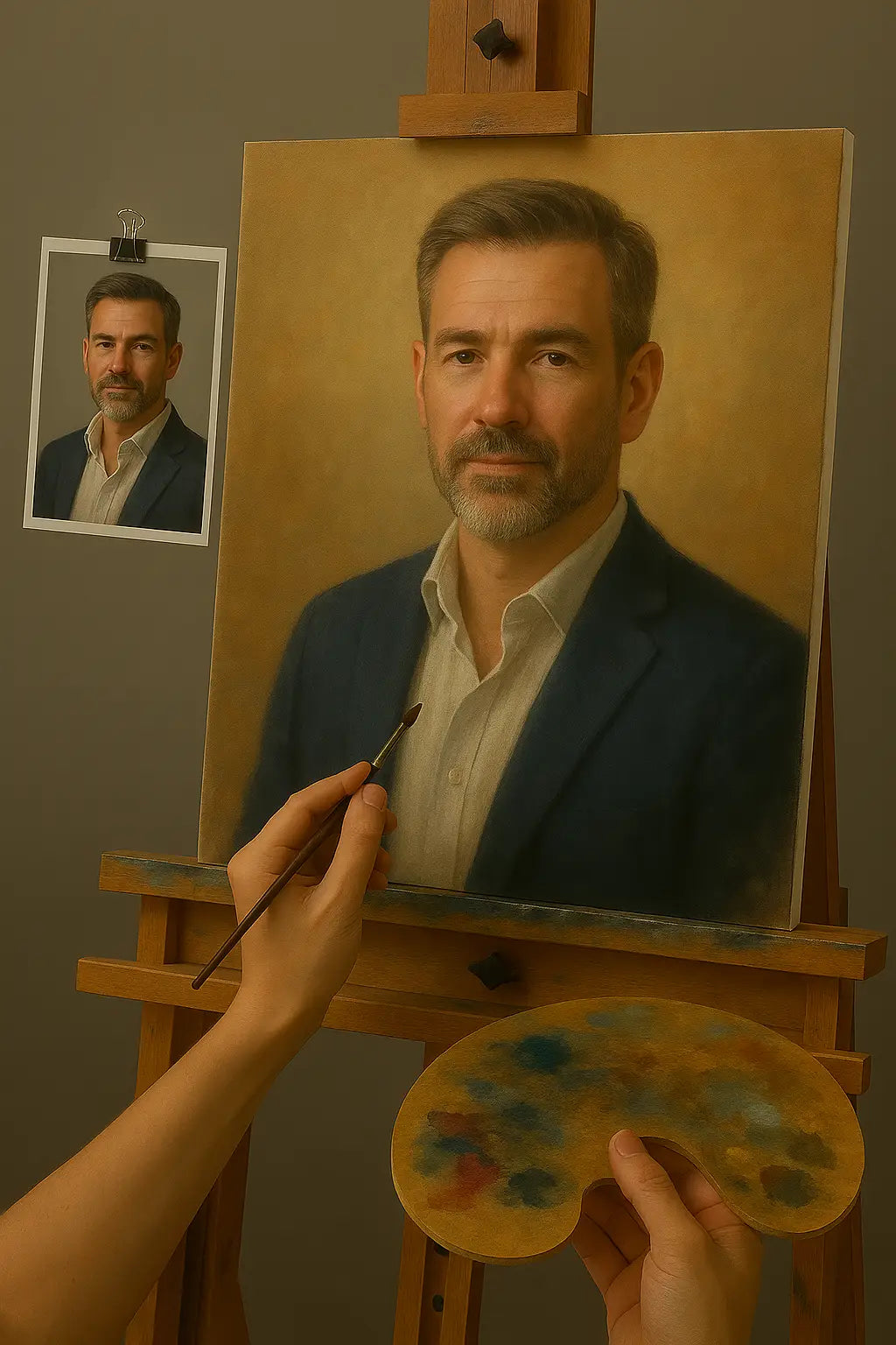 🎨 Tableau Portrait Personnalisable 1 Personne – Peinture à l’Huile Unique - Alpha Reproduction