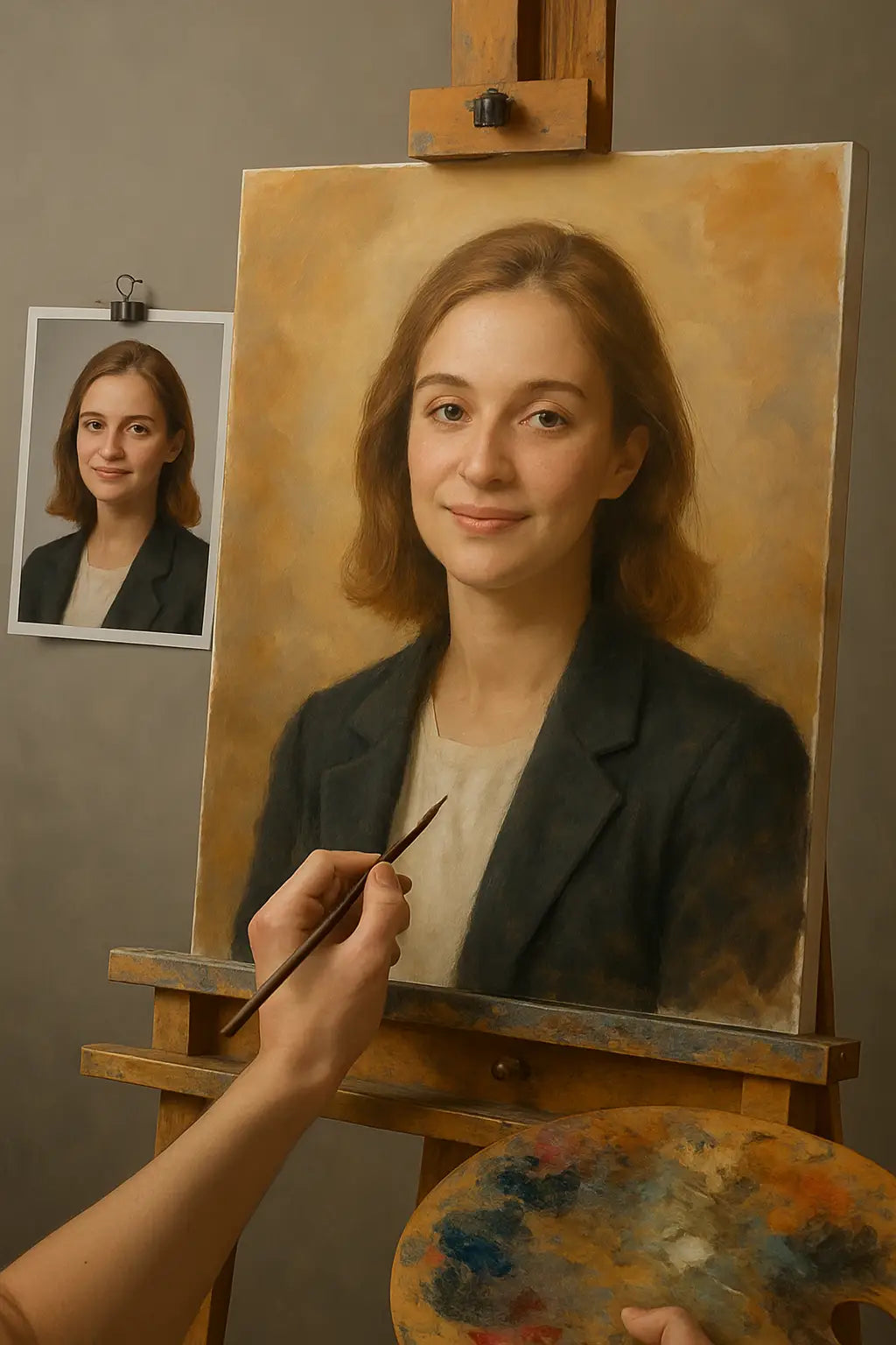 🎨 Tableau Portrait Personnalisable 1 Personne – Peinture à l’Huile Unique - Alpha Reproduction