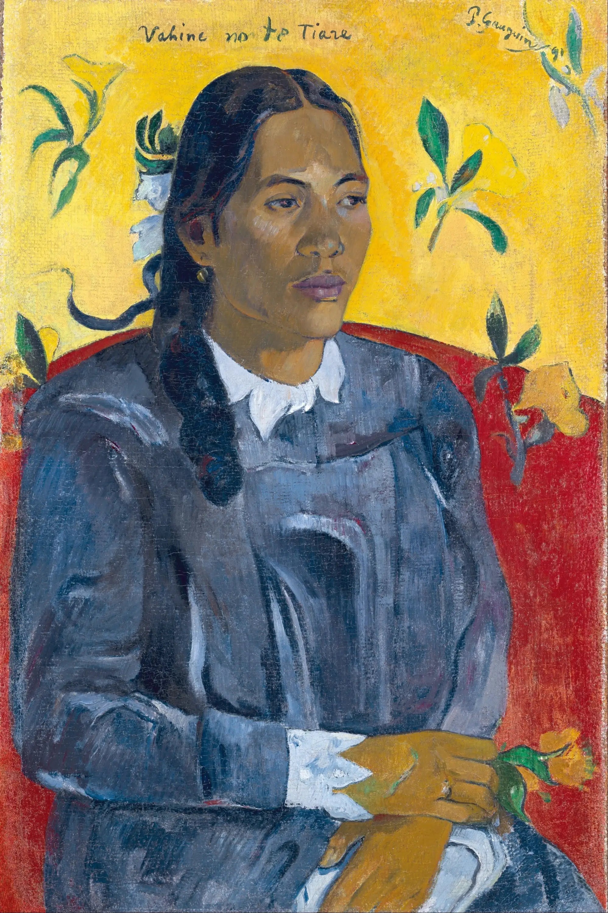 Reproduction du tableau « Tahitienne à la fleur - Paul Gauguin » par Alpha Reproduction en peinture à l’huile