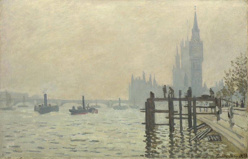 Westminster W166 하류의 템스 강 - Claude Monet