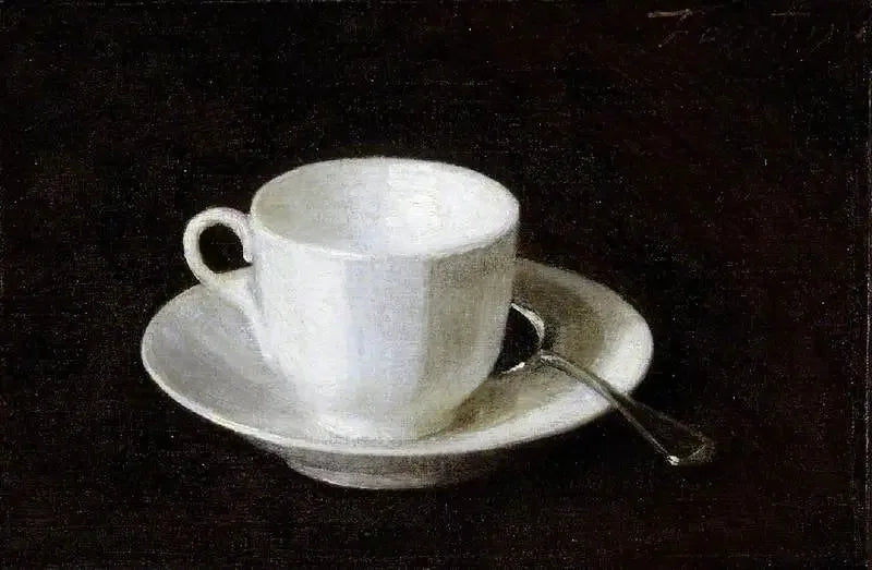 Tasse et soucoupe blanches - Henri Fantin-Latour image 1 reproduction de peinture à l’huile