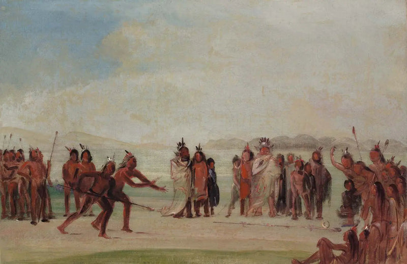 알파 재생산 - 유화 그림 복제판

Source:
Tchung-kee, un jeu mandan joué avec un anneau et une perche - George Catlin