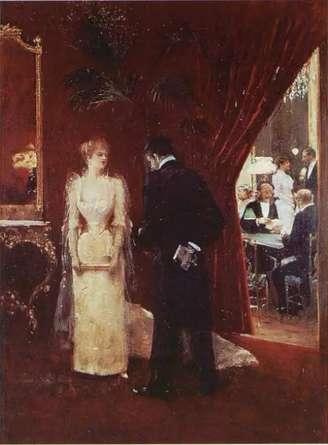 제인 보로드의 리셉션에서의 단둘이 만남

Source:
Tête-à-tête dans une réception - Jean Béraud